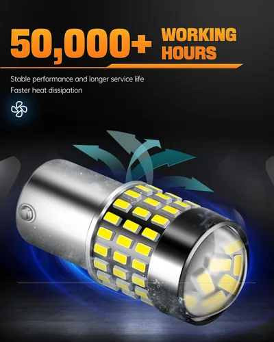 Miniatura 21 de 1156 Bombillas LED Ámbar Amarilla Luz de Señal de Giro 400% de Brillo 1141 1003 7506 Bombillas LED P21W Usadas para Luces Intermitentes Luz Trasera