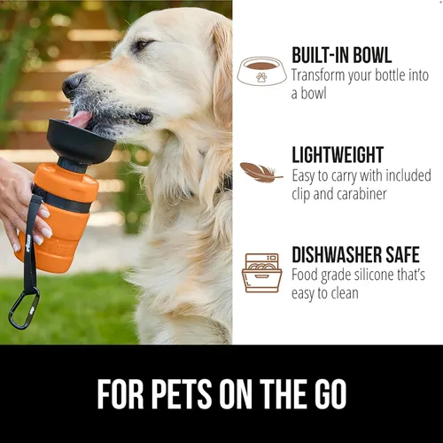 Miniatura 5 de GORILLA GRIP Botella de Agua para Perros, Dispensador de Tazón de Agua Portátil para Perros, 16 oz Botellas Exprimibles de Viaje para Mascotas a