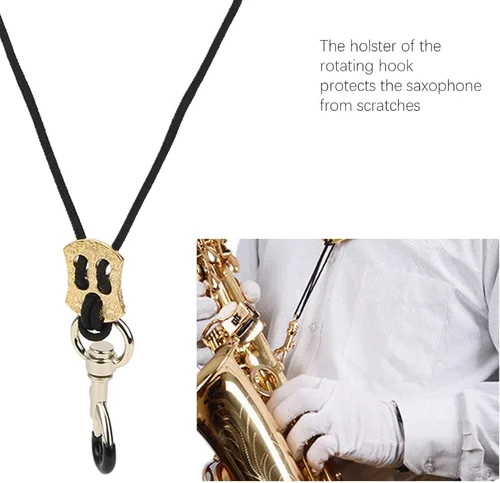 Miniatura 2 de Correa de saxofón acolchada para el cuello de saxofón con gancho giratorio, Naranja
