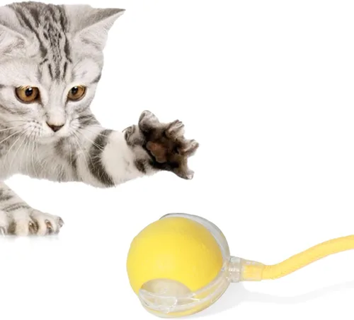 Pelota de juguete electrónica automática para gatos y perros, juguete inteligente para mascotas con luces LED, sensor de movimiento y sonido de