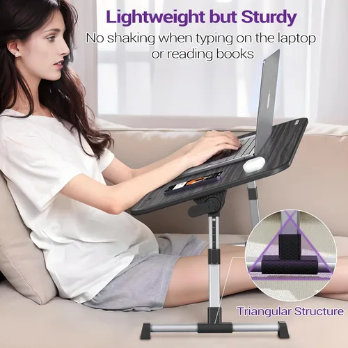 Miniatura 2 de NEARPOW Mesa portátil para laptop, escritorio ajustable en altura y ángulo, plegable para cama, sofá, escritura en el suelo