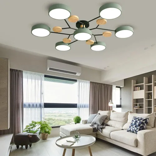 Miniatura 29 de Lámpara de techo LED regulable, lámpara de techo moderna de 9 pulgadas, montaje empotrado, de madera, de 12 W, lámpara blanca para sala de estar