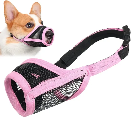 Miniatura 12 de LUCKYPAW Bozal para perro, bozal de malla para perros pequeños, medianos y grandes, cubierta suave para la boca del perro para evitar que muerdan