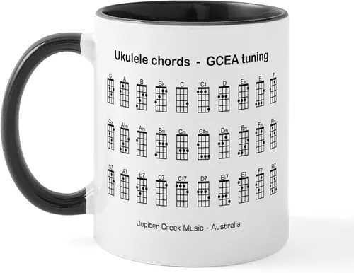 Miniatura 40 de CafePress Peace Love - Taza de café de cerámica para ukelele (11 oz (11.0 fl oz)