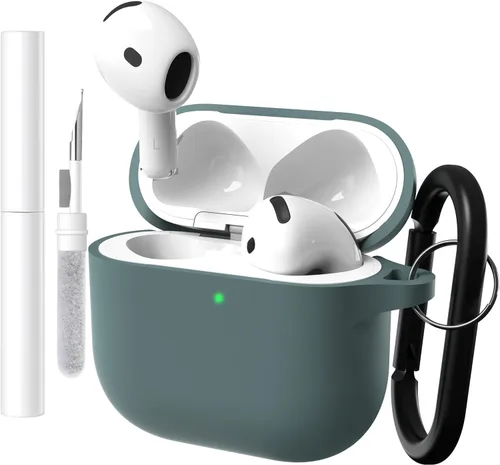 Miniatura 10 de Brujula Funda protectora de silicona para AirPods 4 con ANC, compatible con AirPods de 4ª generación 2024 (Avocado, AirPods 4 con ANC)