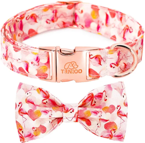 Miniatura 20 de Collar de Navidad para perro Tunkoo con elegante corbatín, collar suave y cómodo de algodón ajustable, hebilla de metal premium para cachorros