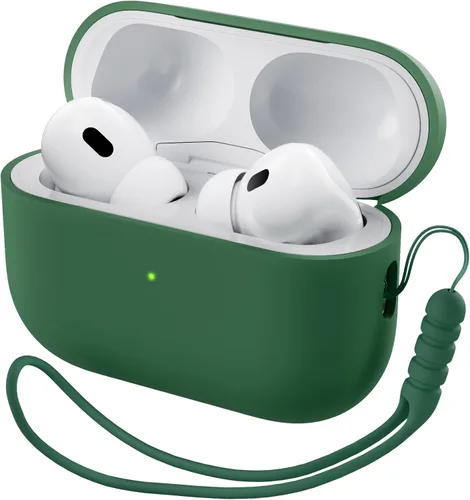 Miniatura 10 de ORNARTO Funda compatible con AirPods Pro 2 2022, silicona híbrida protectora completa para AirPods Pro de 2ª generación, cubierta frontal LED Azul