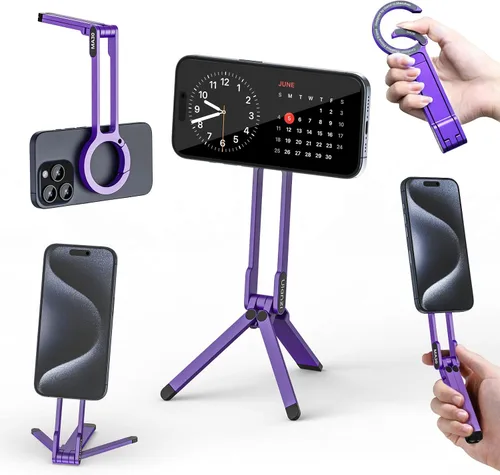 Miniatura 10 de ULANZI MA30 - Soporte magnético de trípode para iPhone - Maglock de aluminio para teléfono inteligente, mini trípode de bolsillo, soporte