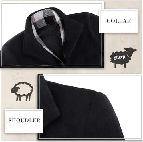 Miniatura 5 de iCKER - Abrigo largo de mezcla de lana para hombre en invierno, estilo piloto de marinero