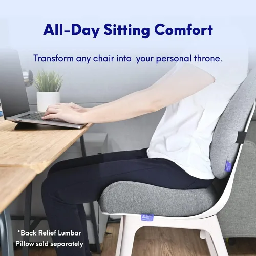Miniatura 2 de Cushion Lab - Cojín de asiento patentado para aliviar la presión para largas horas sentado en silla de oficina y hogar, espuma viscoelástica extra