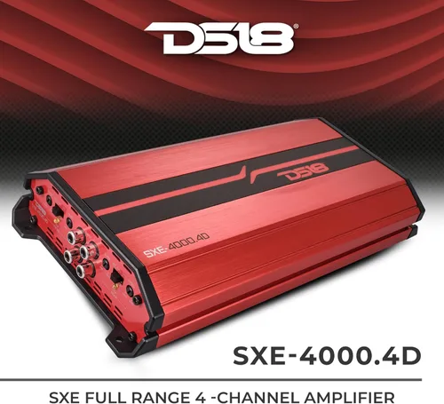 Miniatura 2 de DS18 SXE-4000.4D/RD Amplificador de coche estéreo de rango completo clase D 4 canales 275x4 RMS @4 OHM 4000 vatios - Amplificador potente y compacto