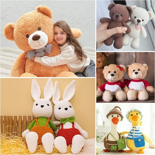 Miniatura 5 de Ojos de seguridad negros grandes de 16 ~ 1.181 in para Amigurumi Crochet Crafts Muñecas Hacer Animales de Peluche y Oso de Peluche