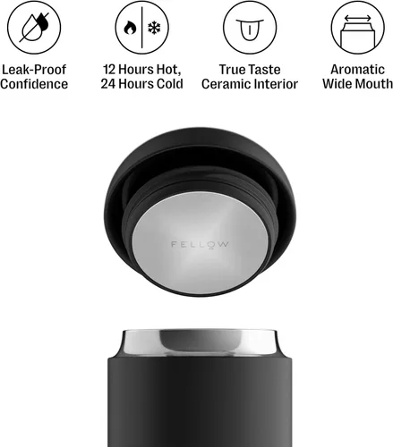 Miniatura 2 de Fellow Carter Taza de Café de 16 oz Para Viajes - Taza de Boca Ancha con Aislamiento al Vacío de Acero Inoxidable para Té y Café