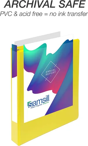 Miniatura 210 de Samsill - Carpeta duradera de 5 pulgadas, fabricada en los Estados Unidos, con anillos en D, transparente y personalizable, color blanco