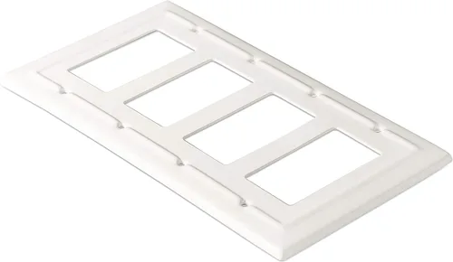 Miniatura 7 de Monarch Abode Placa de cubierta de interruptor de luz basculante – 4 placas de pared blancas decorativas arquitectónicas para tomacorrientes, placas