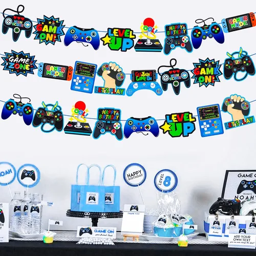 Miniatura 6 de 3 unidades de controlador de videojuegos, decoración de fiesta de video, decoración de cumpleaños para niños y niños, suministros de fiesta