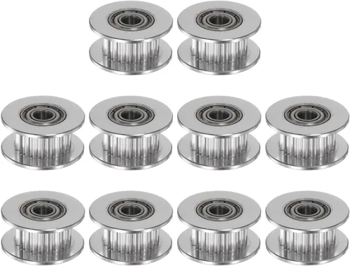 Miniatura 7 de HARFINGTON 10pcs 2GT Polea tensora 20 dientes 0.197 in diámetro 0.709 in diámetro correa dentada de aluminio para 0.236 in ancho cinturón 3D