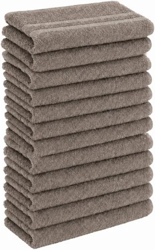 Juego de 12 toallas de baño 100% algodón, 500 GSM, toalla de baño grande suave, superabsorbente, secado rápido, ideal para piscina, hogar, gimnasio,
