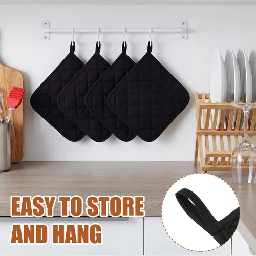 Miniatura 7 de Uiifan 30 soportes para ollas de algodón para cocina, lavables, resistentes al calor, almohadillas calientes para cocinar y hornear, 7.87 x 7.87 x