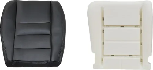 NLQR Funda de repuesto para asiento delantero del lado del conductor y cojín de espuma compatible con Ford F250 F350 F450 F550 2002-2007, negro #333