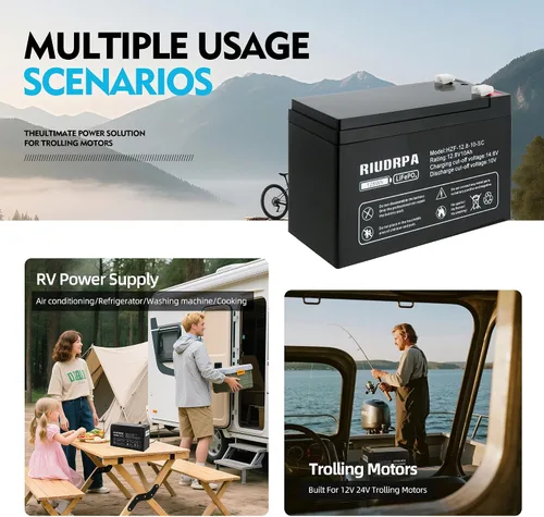 Miniatura 5 de Batería de litio LiFePO4 de 12 V, grupo 24 de ciclo profundo marino, batería para carrito de golf, para vehículos recreativos, automóvil, sistema
