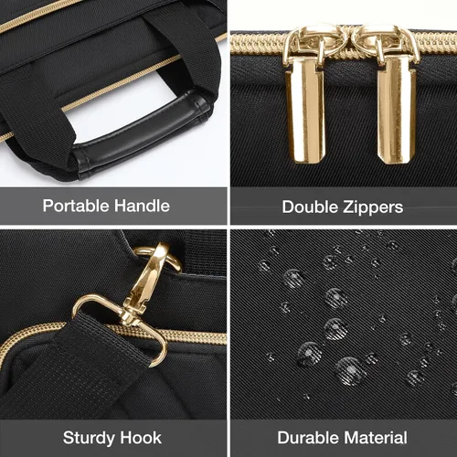 Miniatura 6 de MOSISO Laptop Shoulder Bag, Computer Bags, Laptop Messenge Bag with Front Inverted Trapezoid Quilted Pocket