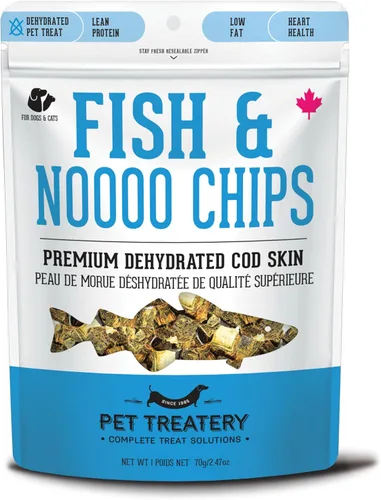 The Granville Island Pet Treatery Piel de bacalao deshidratada para perros y gatos (2.5 onzas, paquete de 1) – Golosinas deshidratadas de un solo
