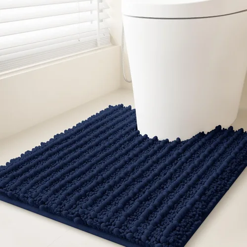 Miniatura 74 de ACCUMTEK - Juego de 2 alfombras de baño de lujo en color beige de 32"x20"+24"x17", alfombras de baño ultra suaves y gruesas absorbentes, alfombra