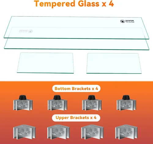 Miniatura 7 de Skyflame Protector de viento rectangular de vidrio para fogatas de 24 x 12 pulgadas, reemplazo para exterior