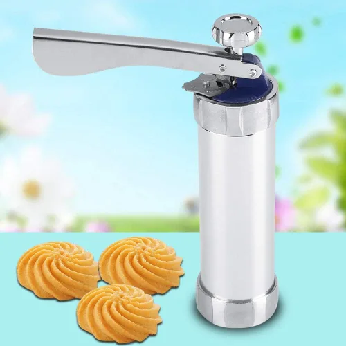 Cortador de galletas, cortador de pastelería, juego de pistola de prensa de galletas con 4 boquillas y 20 boquillas para decoración del hogar,