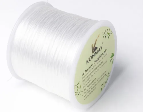 Miniatura 9 de KONMAY Cuerda elástica de elastano marrón de 0.024 in, cordón elástico suave para abalorios, 450 yardas para pulseras, collares y fabricación