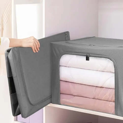 Miniatura 5 de Caja de almacenamiento apilable de ropa para accesorios de ropa, contenedores de almacenamiento con marco de acero para regalo de juguetes, juego