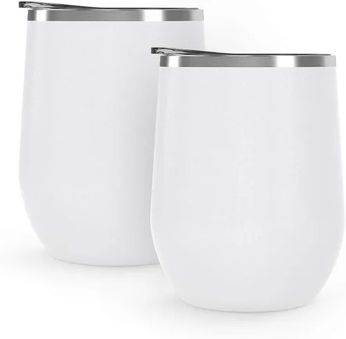 Miniatura 40 de Maars Bev - Vaso de vino de acero inoxidable sin tallo con tapa, aislado al vacío de 12 onzas, a prueba de derrames, apto para viajes, vasos midnight