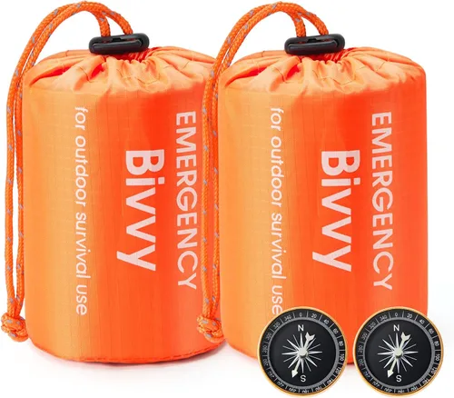 Miniatura 6 de Esky Emergency Sleeping Bag, Survival Bag Portable Thermal Bivy Sack, Waterproof Lightweight Emergency Blanket Survival Gear with Compass for Verde