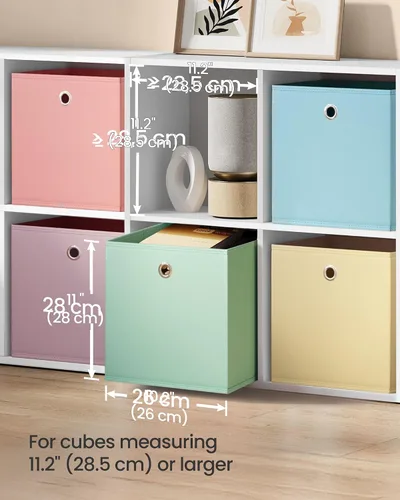 Miniatura 3 de SONGMICS Cubos de almacenamiento, juego de 6 cajas de almacenamiento plegables sin olor, 10.2 x 10.2 x 11 pulgadas, organizadores de armario