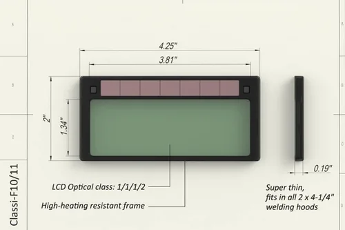 Miniatura 2 de Tefuawe Lente de soldadura de oscurecimiento automático 2x4 1/4, TIG de bajo amperaje 5A, sombra 11, ultra claro, color azul frío para capucha de F11