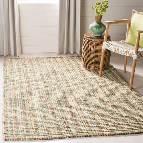 Miniatura 49 de SAFAVIEH Alfombra 9x12 - Colección de fibra natural - Grande - Marrón, Yute hecho a mano, estilo granja, textura gruesa de pelo grueso (NF447D)