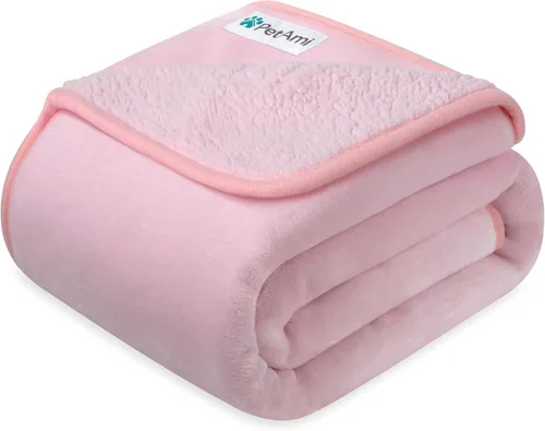 Miniatura 12 de PETAMI Manta impermeable de forro polar Sherpa para gatos y perros, color beige, talla S
