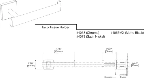 Miniatura 5 de Gatco 4073 Elevate Euro - Soporte para pañuelos, níquel satinado
