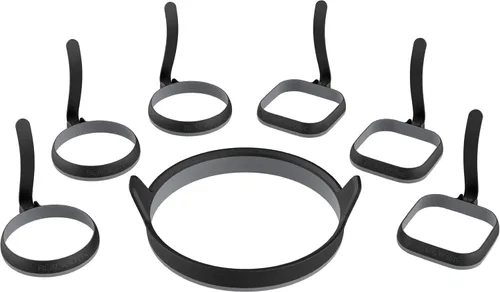 Blackstone Kit de anillos de huevo y tortilla (juego de 7 piezas) – Molde de silicona antiadherente para huevos y tortillas para panqueques,