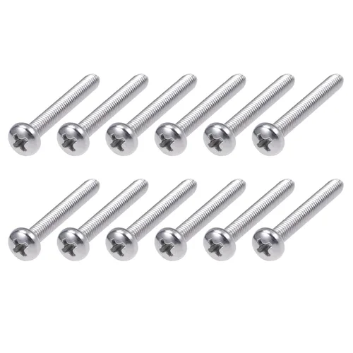 Miniatura 19 de METALLIXITY Tornillos para máquina (M2 x 0.118 in) 60 piezas, pernos cruzados Phillips de acero inoxidable 304, para instalación de muebles, cierres