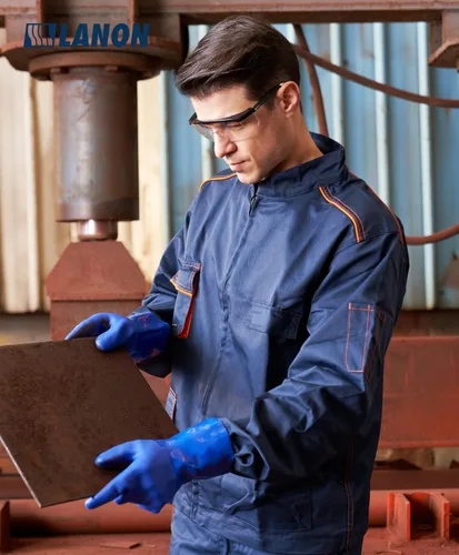 Miniatura 5 de LANON Guantes de PVC resistentes a productos químicos, guantes de goma de alta resistencia, protección de ácidos, álcali y aceite, antideslizantes