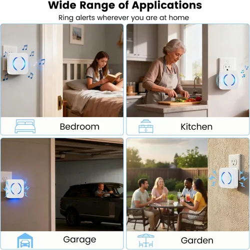 Miniatura 6 de Extensor de timbre inalámbrico para Ring Blink Google Nest, amplificador de timbre inteligente Wi-Fi sin necesidad de cableado y sin límites