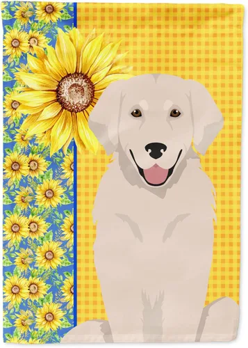 Miniatura 251 de Caroline's Treasures WDK5331CHF - Bandera de verano con diseño de girasoles rojos y blancos, manga grande, para porche, para colgar en la pared
