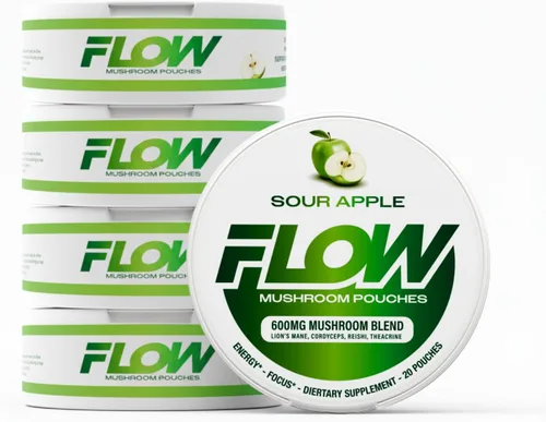 Miniatura 11 de Flow Pouches Bolsas nootrópicas de hongos – 600 mg orgánico de hongos energéticos ultra bolsas con melena de león, reishi, cordyceps