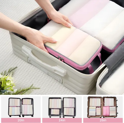 Miniatura 61 de BAGAIL 4 Set/6 Set Ultraligero Compresión Embalaje Cubos Organizador de Embalaje para Accesorios de Viaje Equipaje Maleta Mochila
