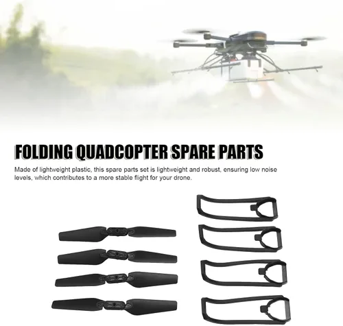 Miniatura 2 de Cuadricóptero plegable piezas de repuesto para E88 E99 K3 E100, 4 hélices+4 fundas protectoras+1 cable de carga+1 destornillador