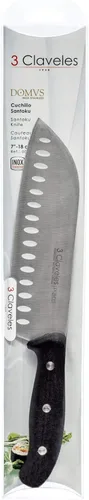 Miniatura 3 de 3 Claveles Cuchillo japonés Santoku, patrón de panal, carne, pescado y verduras, acero inoxidable, línea DOMVS, 7.1 in - 7 pulgadas