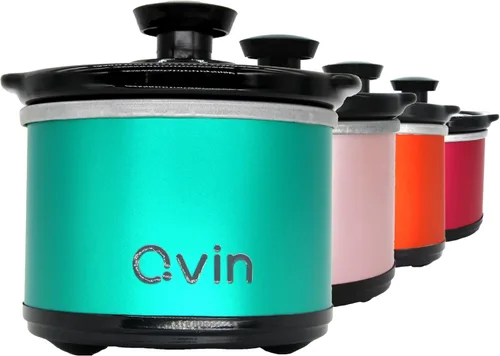 Miniatura 11 de Olla de cocción lenta mini de 0.65 cuartos de galón, olla de fusión para fondue con cacerola de gres apta para lavavajillas, para salsas, guisos