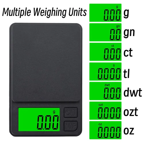 Miniatura 2 de Báscula digital de bolsillo para joyería, 7.05 oz, 0.00 oz, alta precisión con cubierta protectora, báscula portátil de mini gramos para café